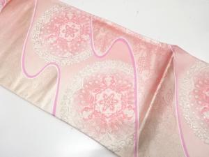 未使用品　流水に唐花模様織り出し袋帯(未仕立て)